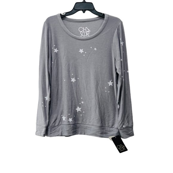 CHASER SOFT FLEECE Sweatshirt Women's long sleeve shirt Gray w/Star NWT MSRP $79 - Picture 3 of 12